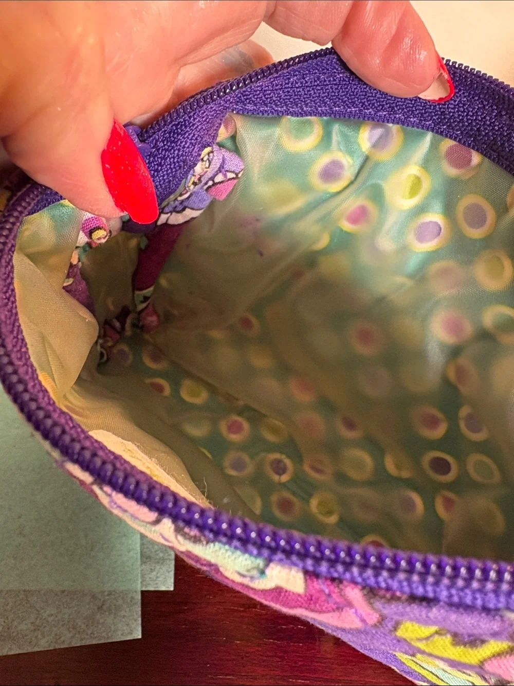 Vera Bradley Quilted Floral Paisley Cosmetic Pouch - Purple